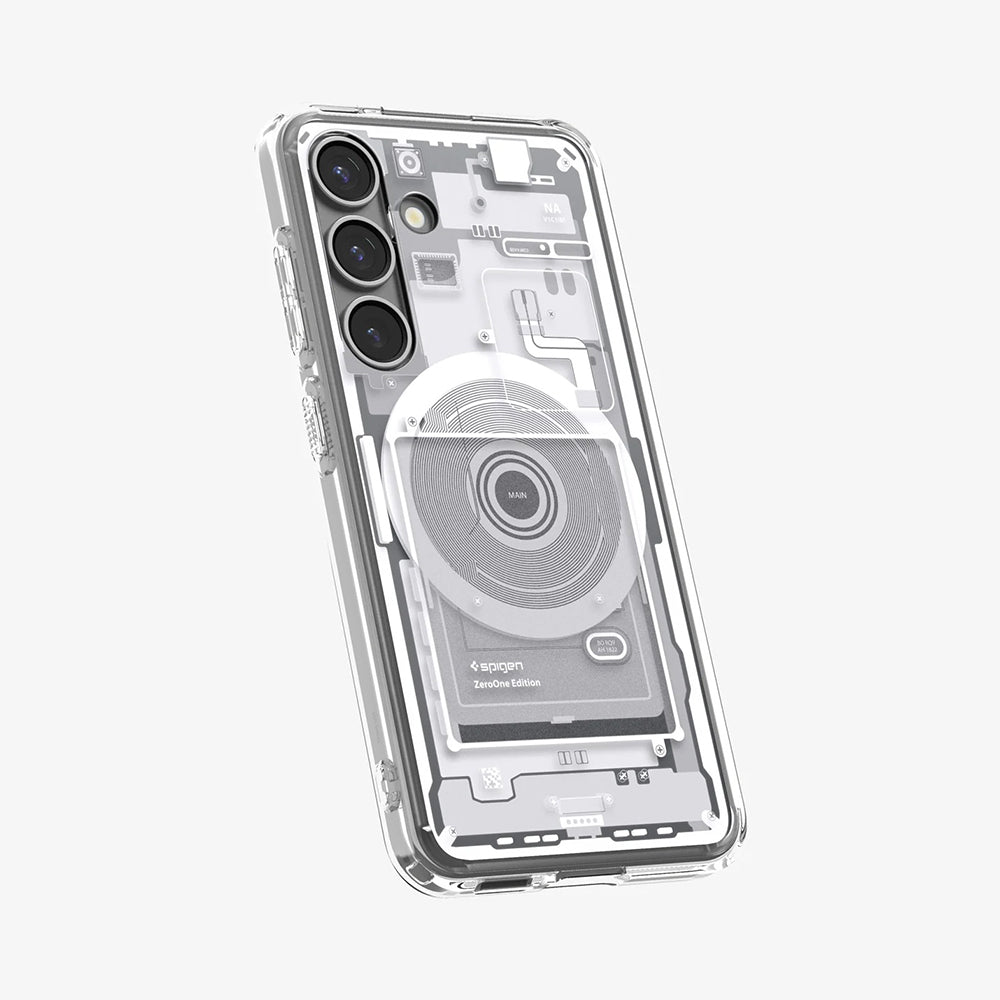 Etui MagSafe dla Samsung Galaxy S25 S931, Spigen, Ultra Hybrid Zero One, Białe ACS09004