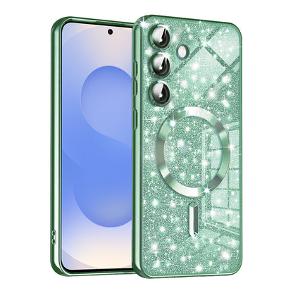Etui MagSafe do Samsung Galaxy S25 S931, Techsuit, Luxury Glitter, Jasnozielony