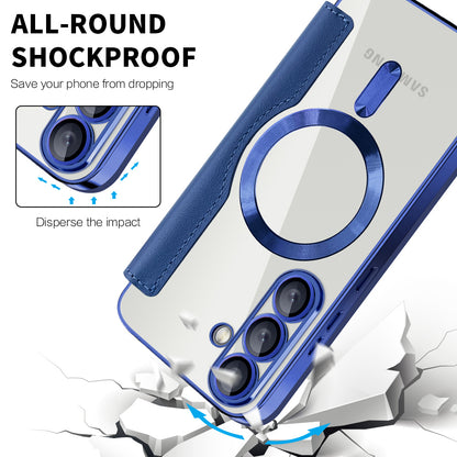 MagSafe Case for Samsung Galaxy S25 S931, Techsuit, SmartMag Book, Blue