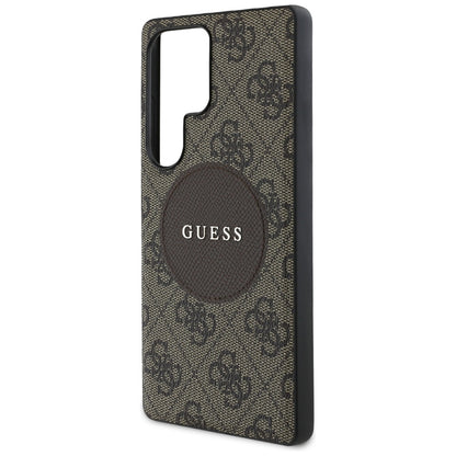 Etui MagSafe dla Samsung Galaxy S25 Ultra S938, Guess, 4G Circle Classic Logo, Brązowy