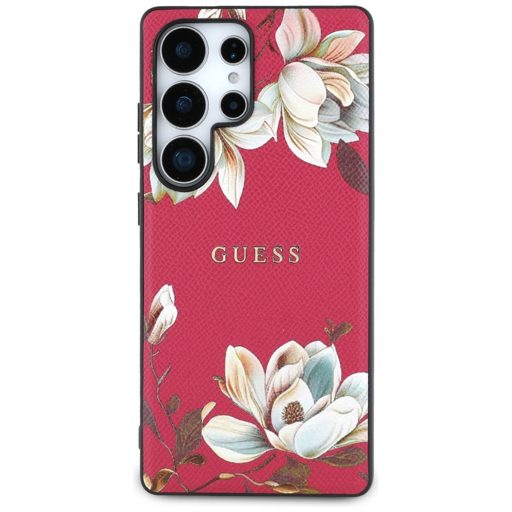 Etui MagSafe dla Samsung Galaxy S25 Ultra S938, Guess, Grained Flowers, Fuksja