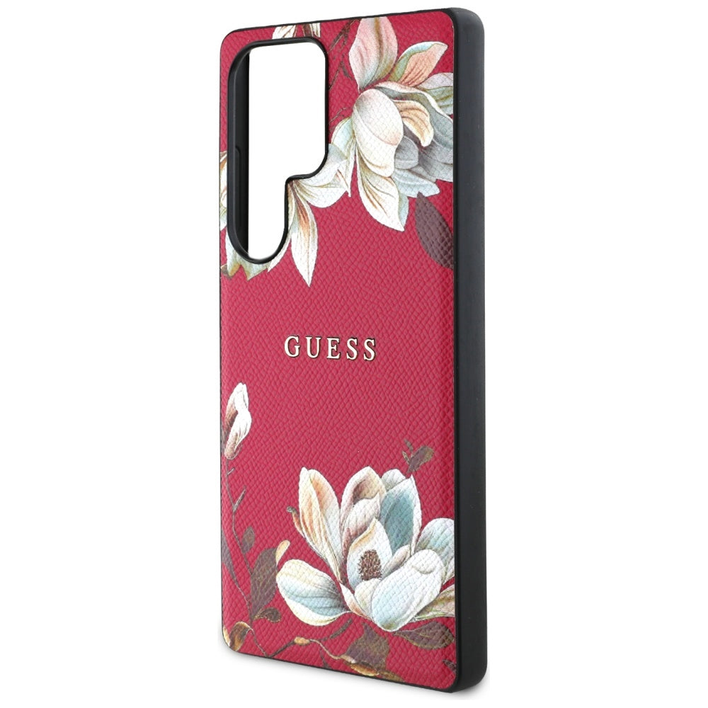 Etui MagSafe dla Samsung Galaxy S25 Ultra S938, Guess, Grained Flowers, Fuksja