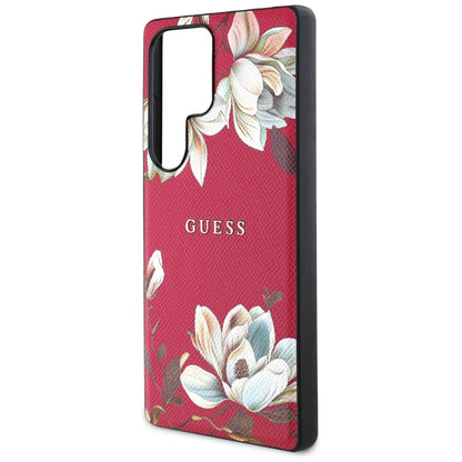 Etui MagSafe dla Samsung Galaxy S25 Ultra S938, Guess, Grained Flowers, Fuksja
