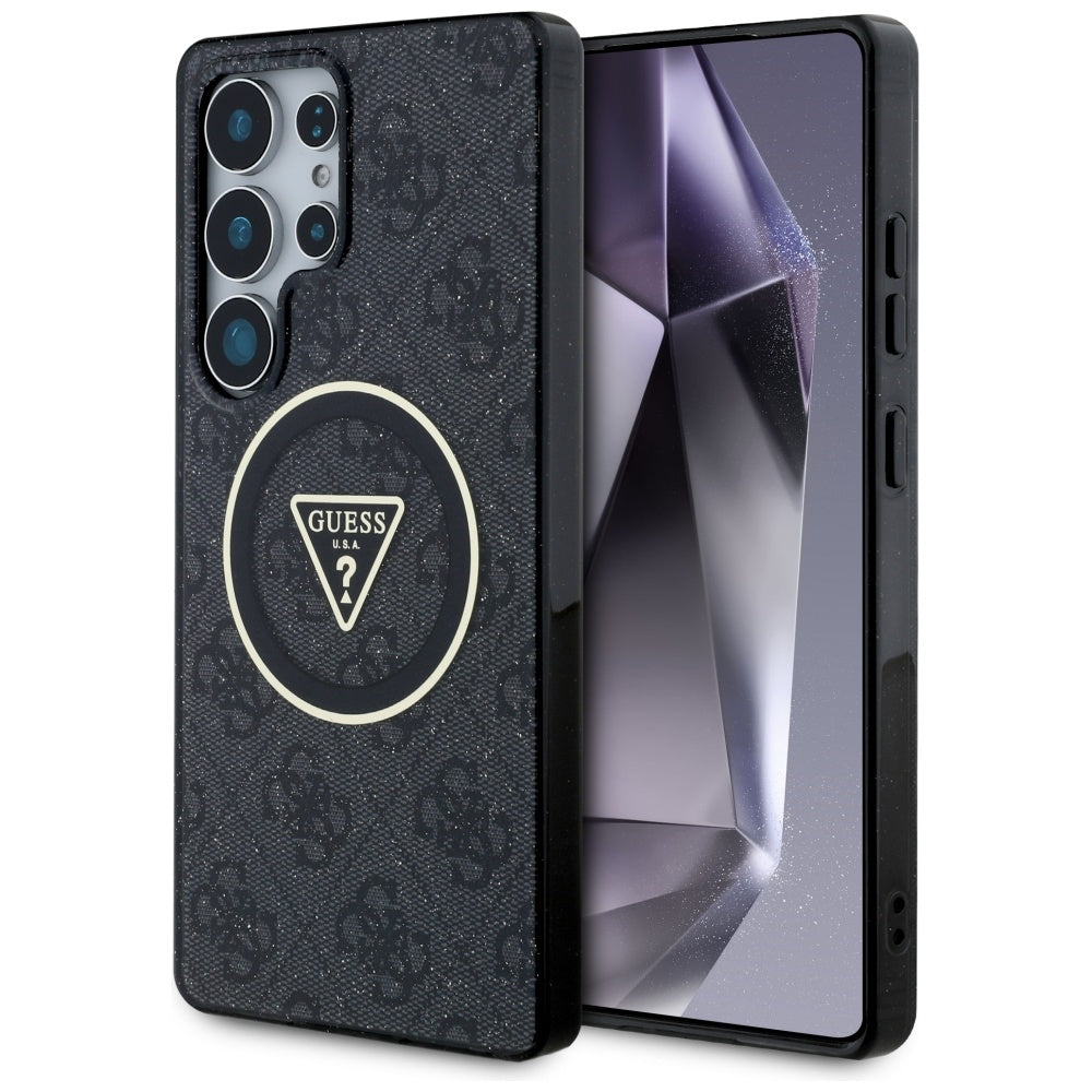 Etui MagSafe dla Samsung Galaxy S25 Ultra S938, Guess, IML Glitter 4G Circle Triangle, Czarne