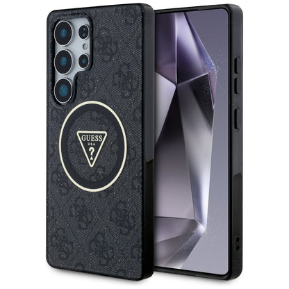 Etui MagSafe dla Samsung Galaxy S25 Ultra S938, Guess, IML Glitter 4G Circle Triangle, Czarne