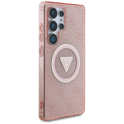 Etui MagSafe dla Samsung Galaxy S25 Ultra S938, Guess, IML Glitter 4G Circle Triangle, Różowy