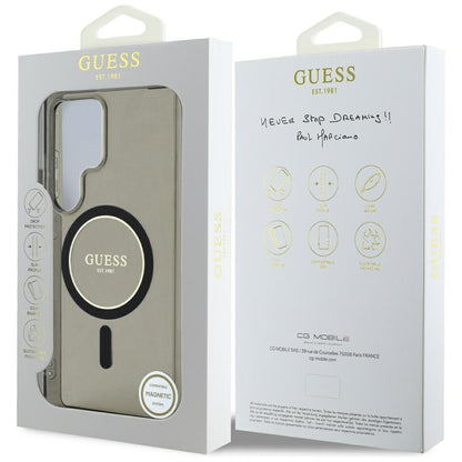 Etui MagSafe dla Samsung Galaxy S25 Ultra S938, Guess, IML Glitter Circle, Czarne