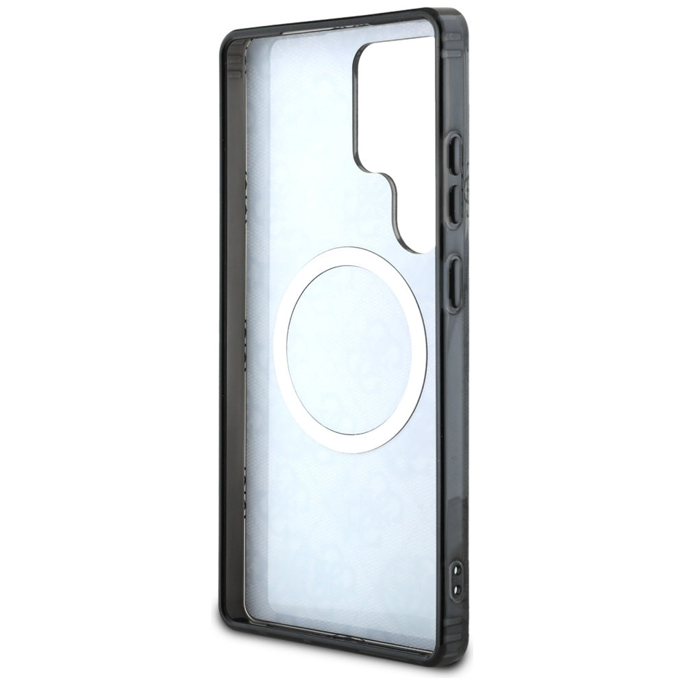 Etui MagSafe dla Samsung Galaxy S25 Ultra S938, Guess, IML Peony On 4G Background, Czarne