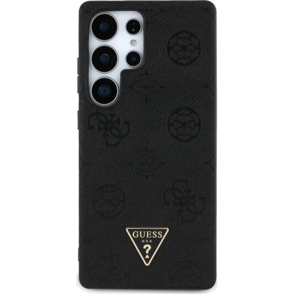 Etui MagSafe dla Samsung Galaxy S25 Ultra S938, Guess, Peony Grained Hot Stamp Triangle, Brązowy