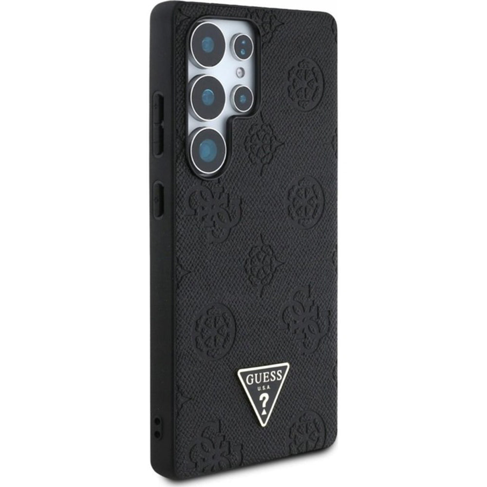 Etui MagSafe dla Samsung Galaxy S25 Ultra S938, Guess, Peony Grained Hot Stamp Triangle, Brązowy