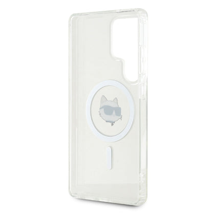 MagSafe Case for Samsung Galaxy S25 Ultra S938, Karl Lagerfeld, IML Choupette's Head, White