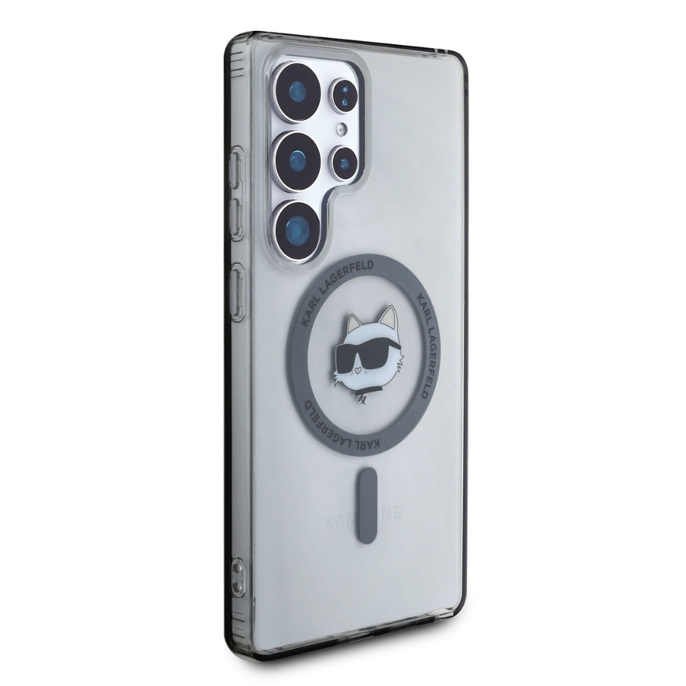 Etui MagSafe dla Samsung Galaxy S25 Ultra S938, Karl Lagerfeld, IML Choupette's Head, Czarne