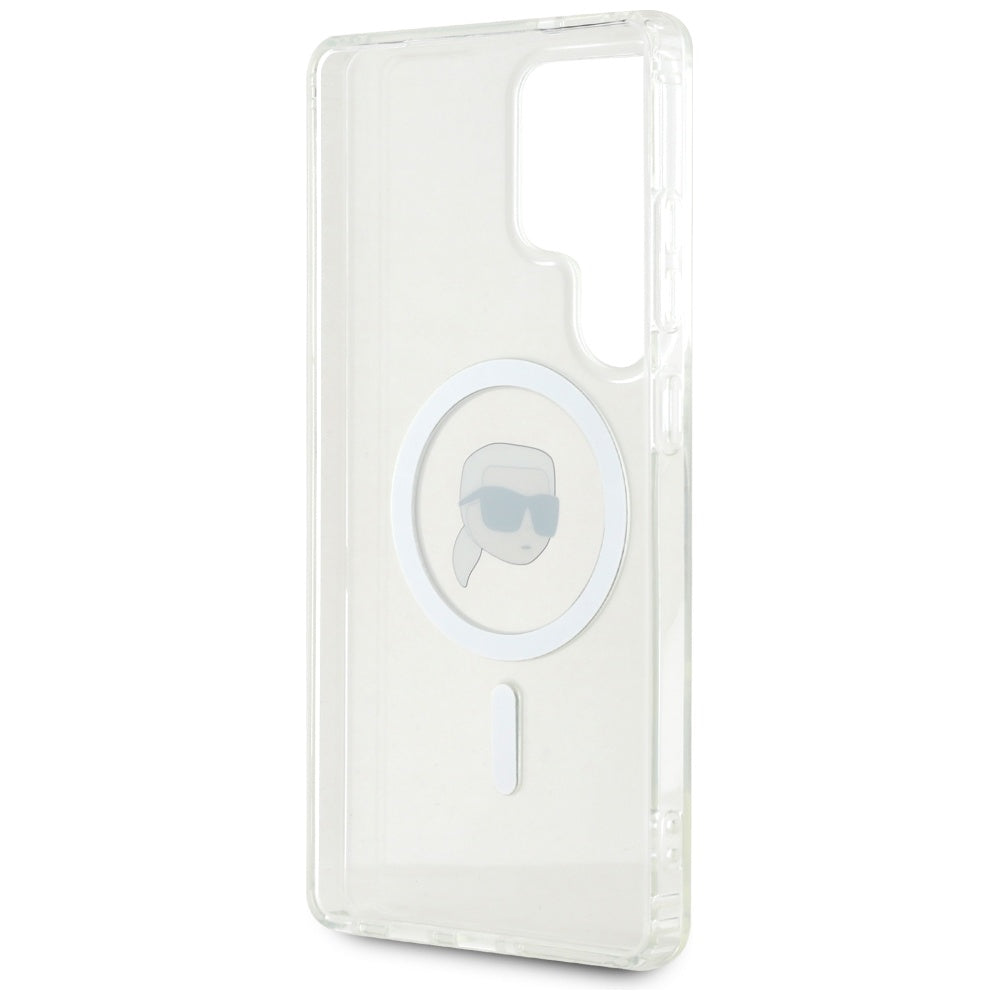 Etui MagSafe dla Samsung Galaxy S25 Ultra S938, Karl Lagerfeld, IML Karl's Head, Białe