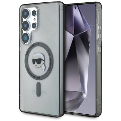 Etui MagSafe dla Samsung Galaxy S25 Ultra S938, Karl Lagerfeld, IML Karl's Head, Czarne