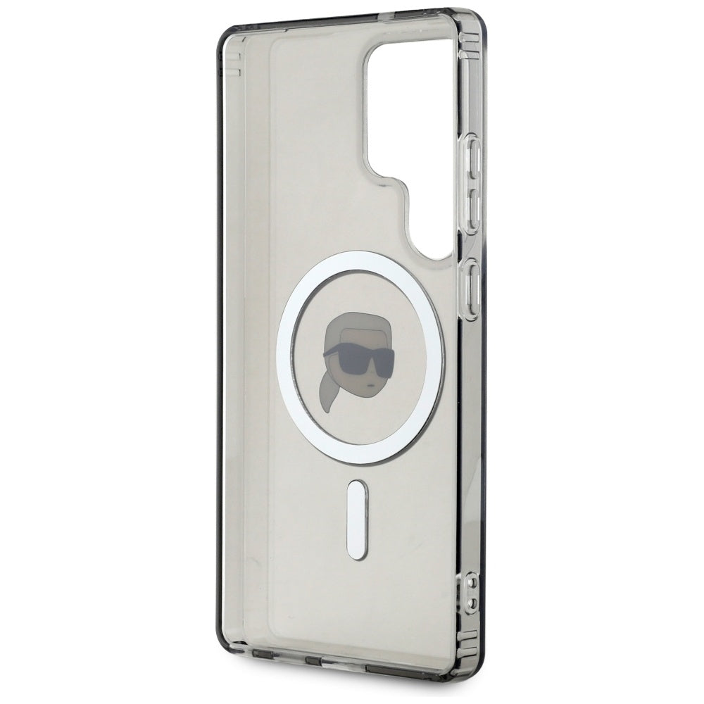 Etui MagSafe dla Samsung Galaxy S25 Ultra S938, Karl Lagerfeld, IML Karl's Head, Czarne