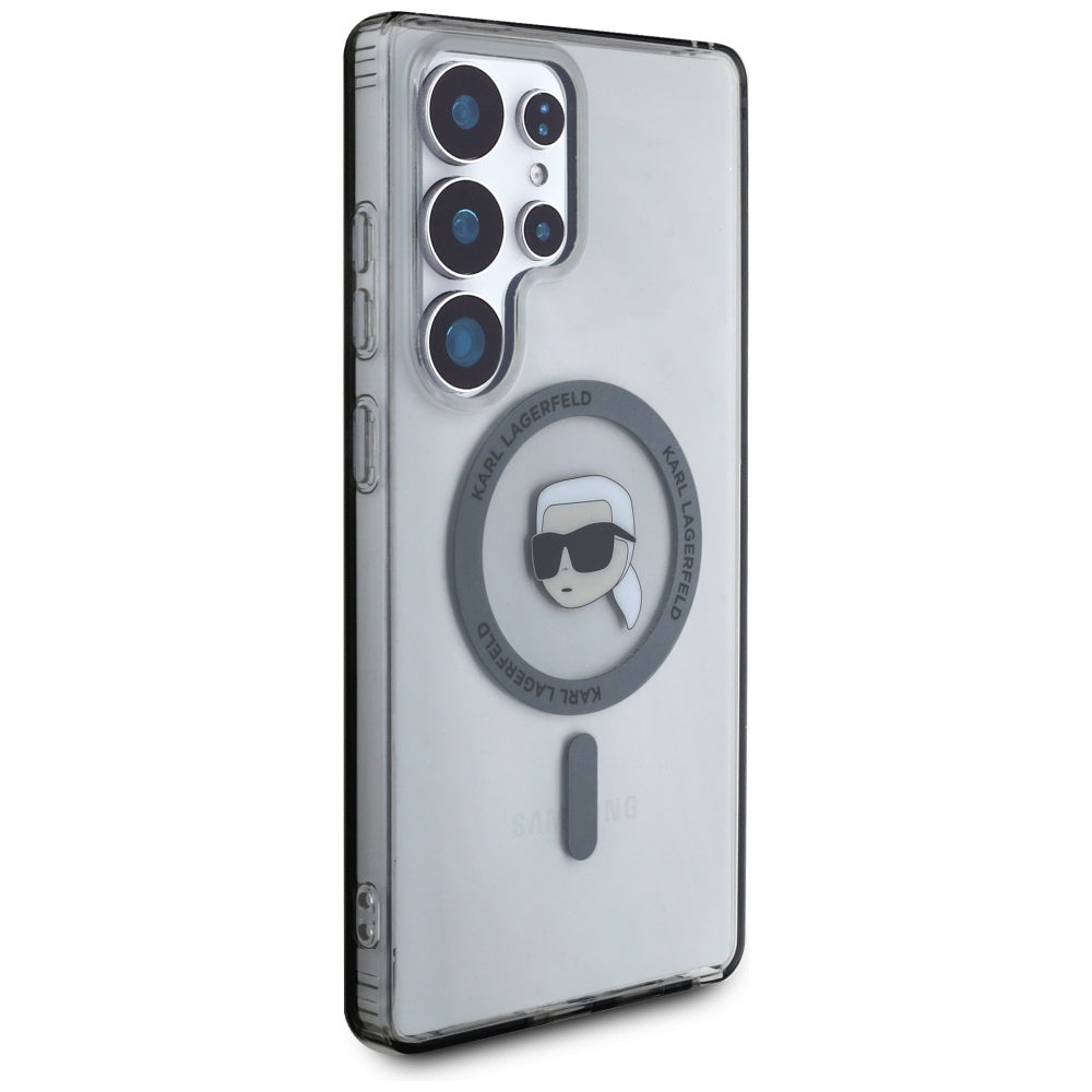 Etui MagSafe dla Samsung Galaxy S25 Ultra S938, Karl Lagerfeld, IML Karl's Head, Czarne