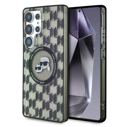Etui MagSafe dla Samsung Galaxy S25 Ultra S938, Karl Lagerfeld, IML Monogram Karl & Choupette's Heads, Czarne