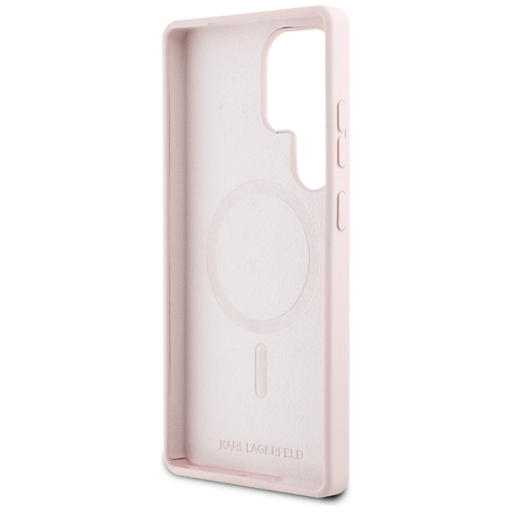Etui MagSafe dla Samsung Galaxy S25 Ultra S938, Karl Lagerfeld, Silikonowe Graffiti, Różowy