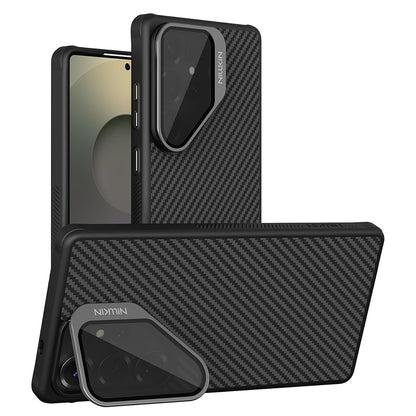 Etui MagSafe do Samsung Galaxy S25 Ultra S938, Nillkin, CarboProp z przezroczystą czarną osłoną obiektywu, czarne