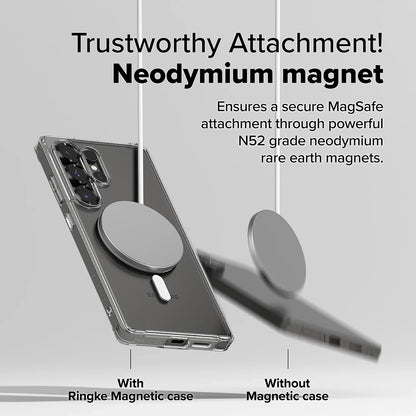Etui MagSafe do Samsung Galaxy S25 Ultra S938, Ringke, Fusion, Matowa Przezroczysta