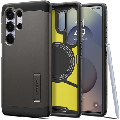 Etui MagSafe dla Samsung Galaxy S25 Ultra S938, Spigen, Tough Armor, Szare