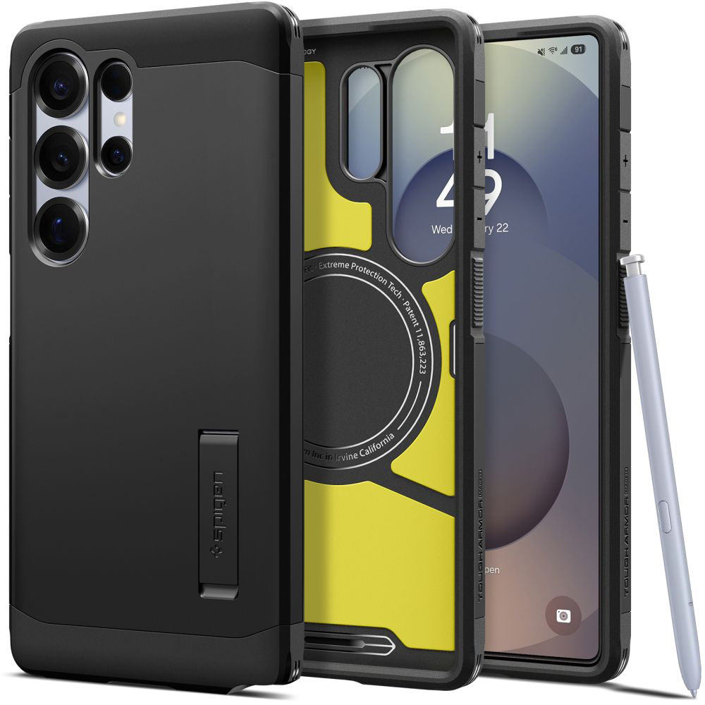Etui MagSafe dla Samsung Galaxy S25 Ultra S938, Spigen, Tough Armor, Czarne