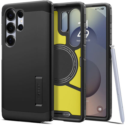 Etui MagSafe dla Samsung Galaxy S25 Ultra S938, Spigen, Tough Armor, Czarne