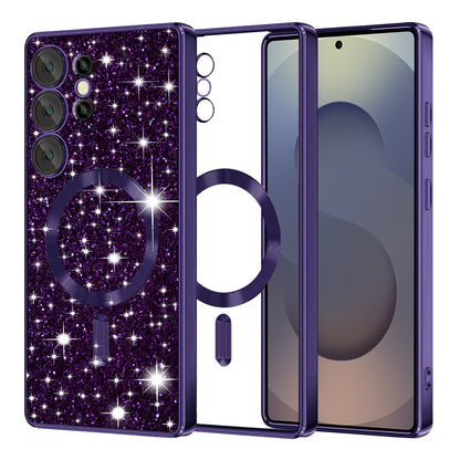 MagSafe Case for Samsung Galaxy S25 Ultra S938, Techsuit, Luxury Glitter, Dark Purple