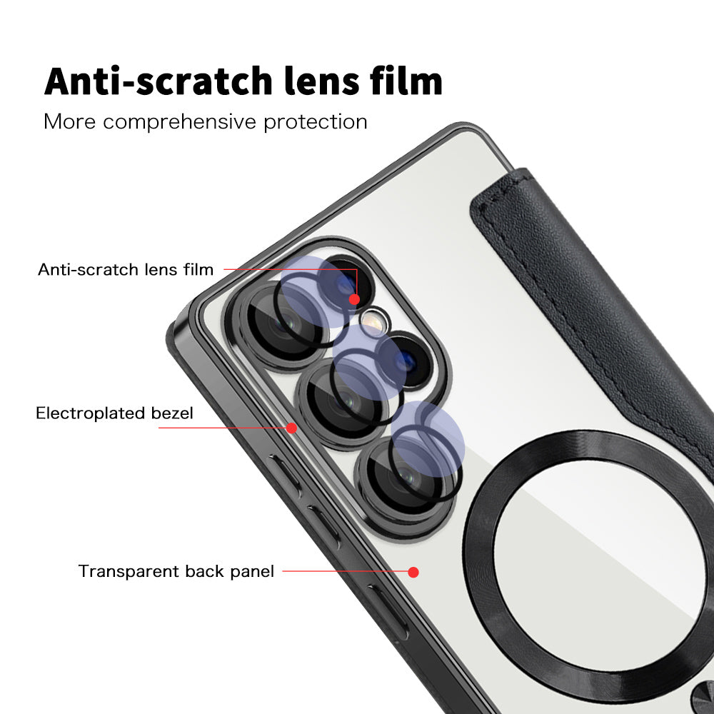 Etui MagSafe do Samsung Galaxy S25 Ultra S938, Techsuit, SmartMag Book, czarne