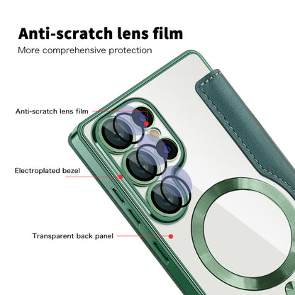 Etui MagSafe do Samsung Galaxy S25 Ultra S938, Techsuit, SmartMag Book, Zielony