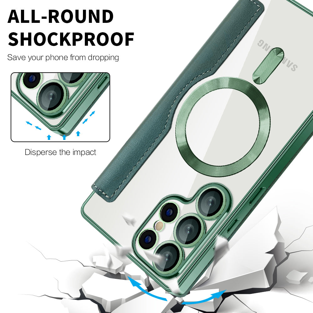 Etui MagSafe do Samsung Galaxy S25 Ultra S938, Techsuit, SmartMag Book, Zielony