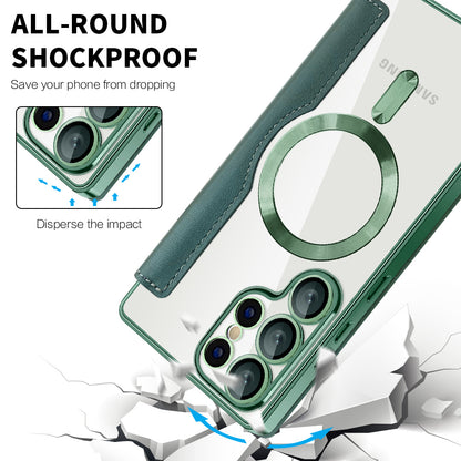 Etui MagSafe do Samsung Galaxy S25 Ultra S938, Techsuit, SmartMag Book, Zielony
