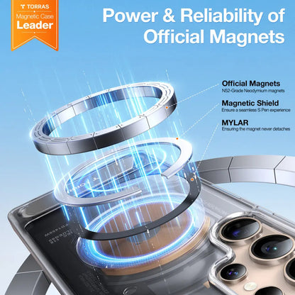 Etui MagSafe dla Samsung Galaxy S25 Ultra S938, Torras, Pstand, Przezroczyste