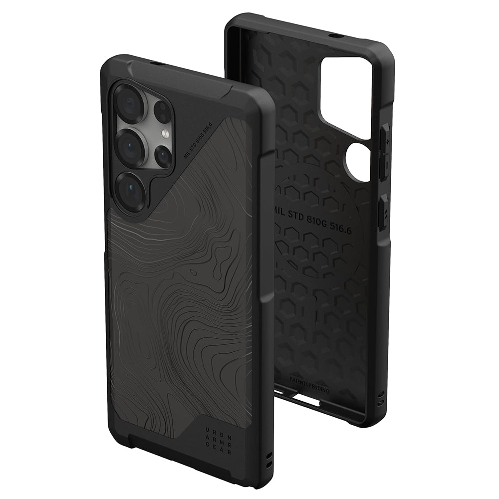 Etui MagSafe do Samsung Galaxy S25 Ultra S938, Urban Armor Gear, Metropolis LT Topography, Czarna