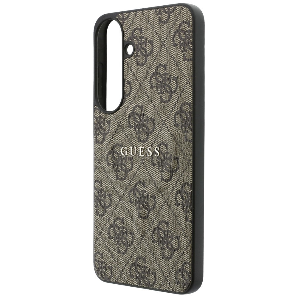 Etui MagSafe do Samsung Galaxy S26 FE S741, Guess, 4G Embossed Ring Classic Logo, brązowe