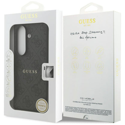 Etui MagSafe do Samsung Galaxy S26 FE S741, Guess, 4G Embossed Ring Classic Logo, czarne