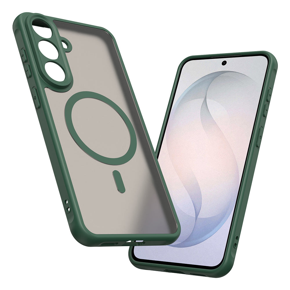 MagSafe Case for Samsung Galaxy S26 FE S741, Techsuit, HaloFrost II, Green