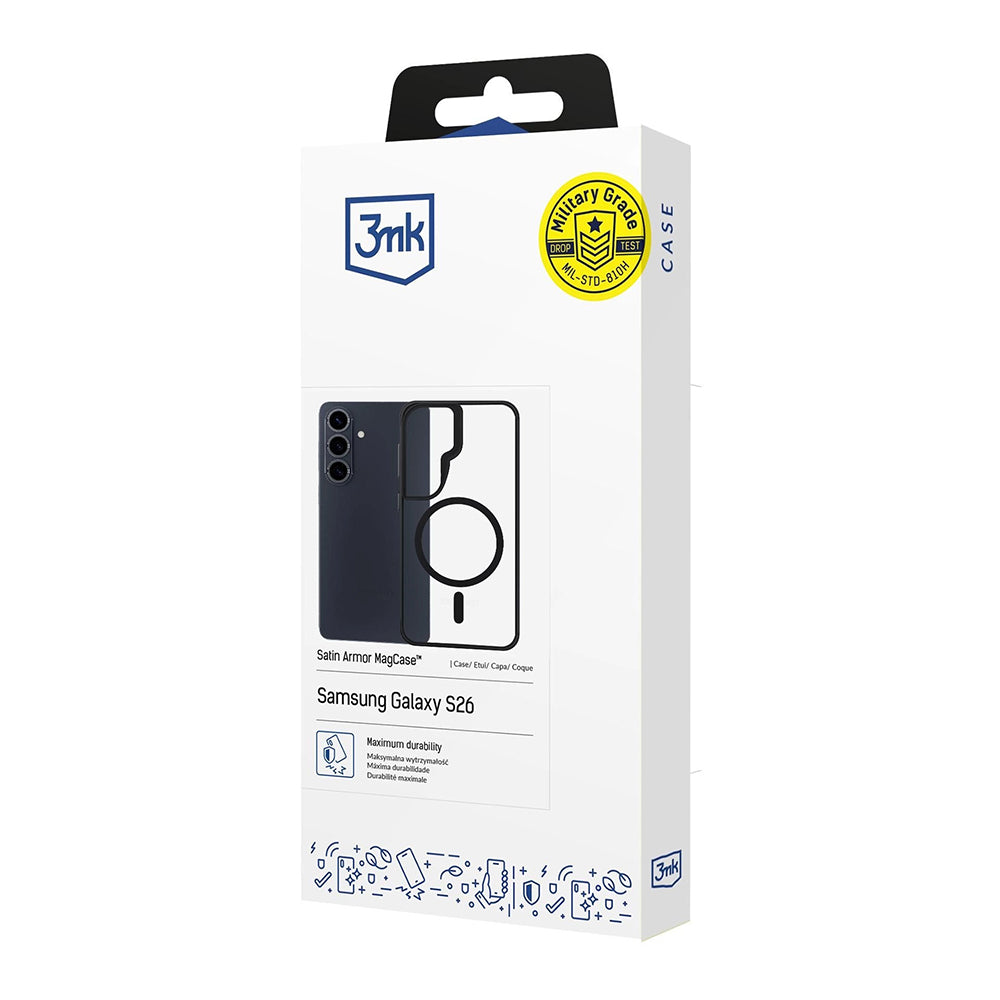 Etui MagSafe dla Samsung Galaxy S26 Plus, 3MK, Satin Armor, Przezroczyste