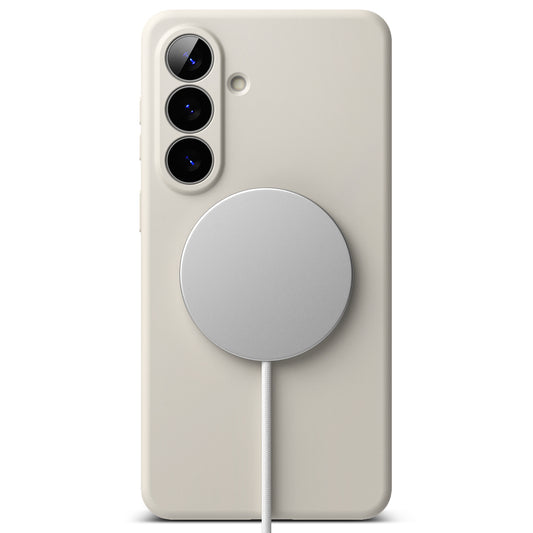 Etui MagSafe dla Samsung Galaxy S26 Plus, Ringke, Silikonowe, Kremowe