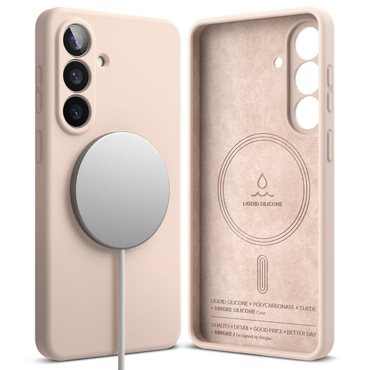 Etui MagSafe dla Samsung Galaxy S26 Plus, Ringke, Silikonowe, Różowe