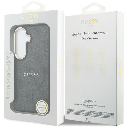 Etui MagSafe do Samsung Galaxy S26 Plus S947, Guess, 4G Embossed Ring, czarne