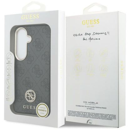 Etui MagSafe do Samsung Galaxy S26 Plus S947, Guess, 4G Rhinestone Round Logo, czarne