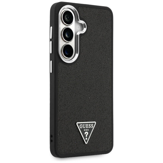 Etui MagSafe do Samsung Galaxy S26 Plus S947, Guess, Stały Logo Trójkąt z Brokatem, Czarny