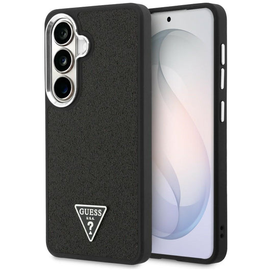 Etui MagSafe do Samsung Galaxy S26 Plus S947, Guess, Stały Logo Trójkąt z Brokatem, Czarny