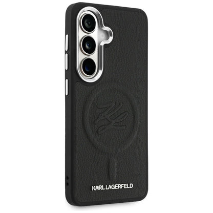 Etui MagSafe dla Samsung Galaxy S26 Plus S947, Karl Lagerfeld, Initial Logo Debossed, Czarne