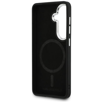 Etui MagSafe dla Samsung Galaxy S26 Plus S947, Karl Lagerfeld, Initial Logo Debossed, Czarne
