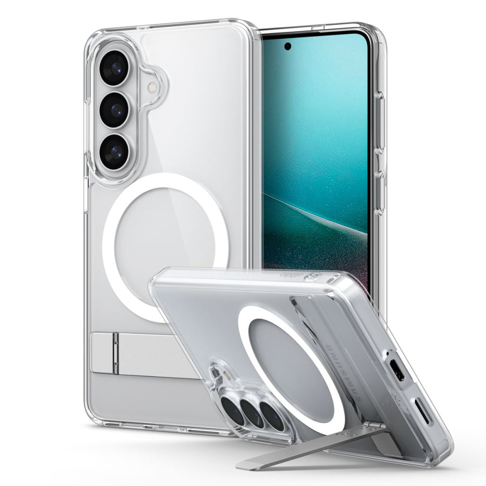 Etui MagSafe dla Samsung Galaxy S26 Plus S947, Spigen, Ultra Hybrid S, Przezroczyste Białe ACS11050