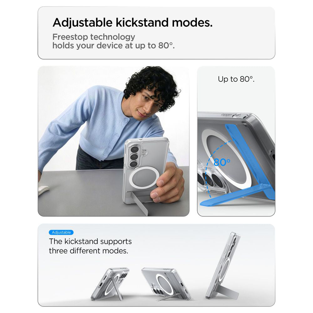 Etui MagSafe dla Samsung Galaxy S26 Plus S947, Spigen, Ultra Hybrid S, Przezroczyste Białe ACS11050