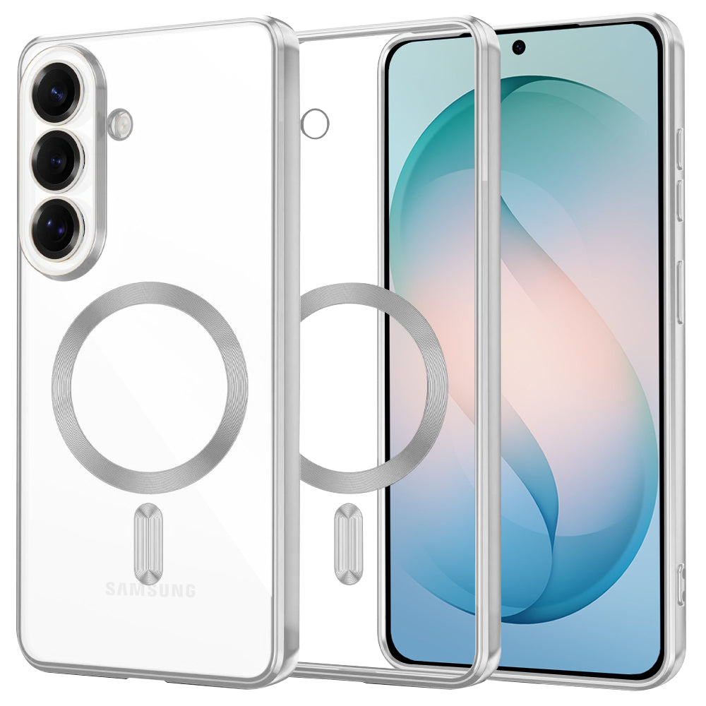 MagSafe Case for Samsung Galaxy S26 Plus, Techsuit, Luxury Crystal, Silver