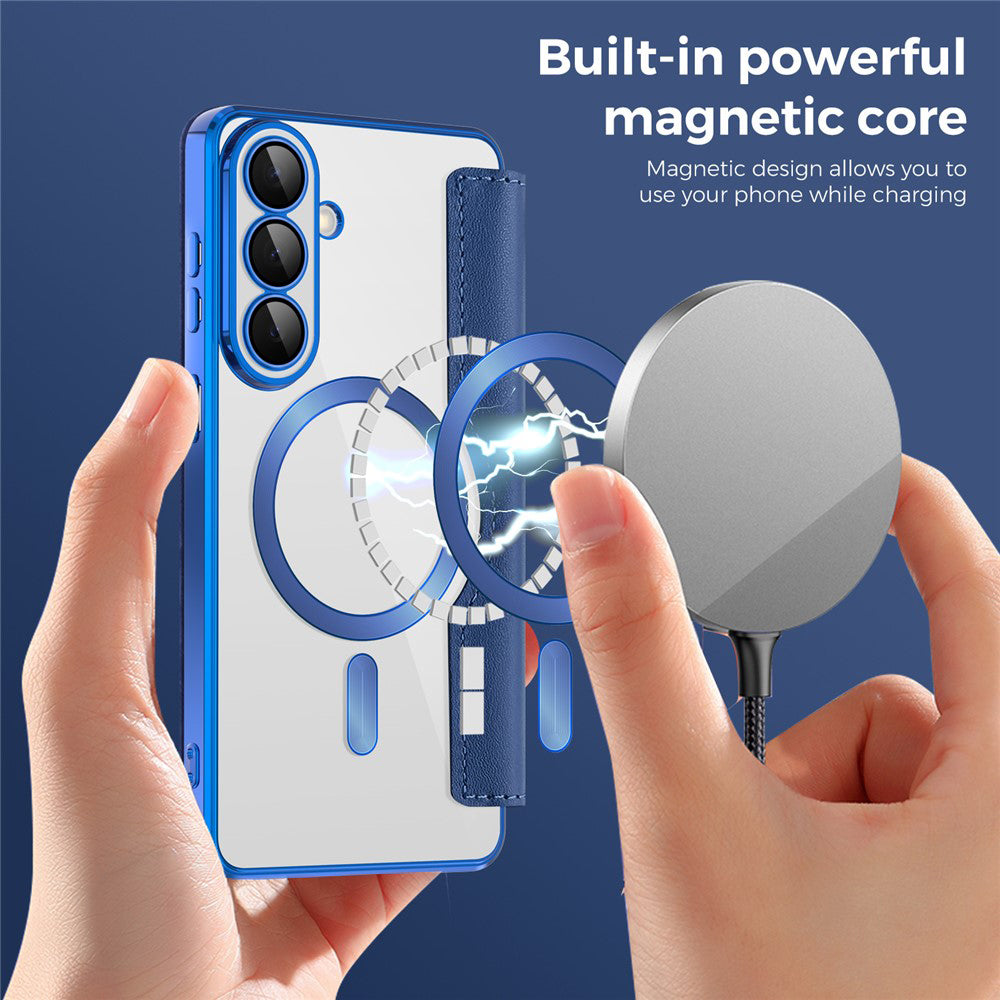 Etui MagSafe dla Samsung Galaxy S26 Plus, Techsuit, SmartMag Book, Niebieskie